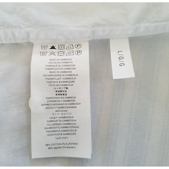 Michael Kors Trim Stretch Mens Shirt Size Large White Short Sleeve Button Front - Picture 9 of 13